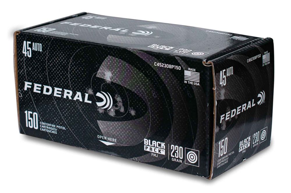 Buy Federal Black Pack .45 ACP 230gr FMJ 150 rounds Online